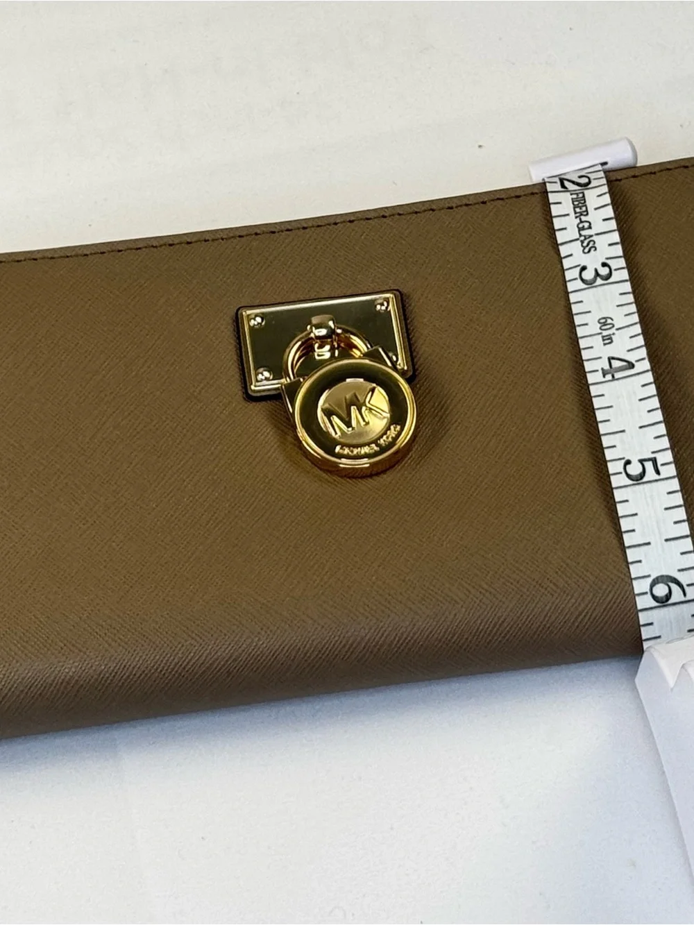 Michael Kors Taupe Zip-Around Wallet with Gold Accent
